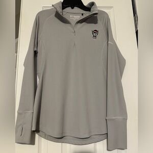 Columbia Light Gray NC State Quarter-Zip Pullover